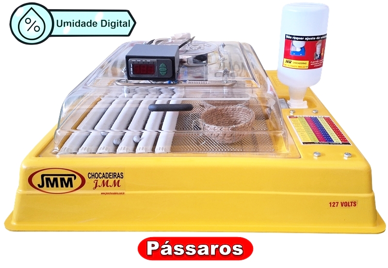 imagem Chocadeira J-80PUD (Pássaros) Umidade Digital, Temp. Digital e Giro  Auto